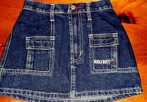NEW GIRLS SIZE 6X DARK DENIM JEAN SKIRT 1/2 elastic waist - Picture 1 of 4