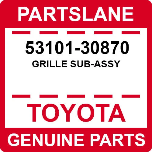 53101-30870 Toyota OEM genuíno GRILLE SUBASSY - Imagem 1 de 1