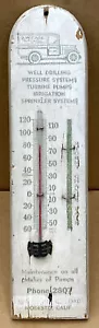 SELTENES ANTIKES THERMOMETER TURBINENPUMPEN BESCHEIDEN 11,25"" HOLZSCHILD ph-2807 funktioniert - Bild 1 von 5