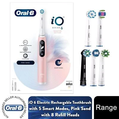 Oral-B iO 6 Sensitive Edition Electric Toothbrush-Pink Sand w/ 8x Refill Heads - Image 1 of 4