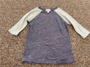 Lula Roe Blue Raglan Top Size 4 - Picture 1 of 3