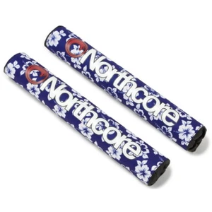 NORTHCORE Blue Hibiscus Surfboard Roof Bar Pads NEW 43cm (2) Hawaiian Floral - Picture 1 of 2