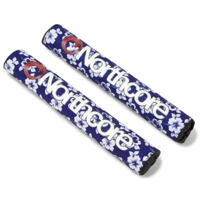 NORTHCORE Blue Hibiscus Surfboard Roof Bar Pads NEW 43cm (2) Hawaiian Floral - Image 1 of 2