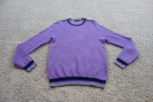 Purificacion Garcia Sweater Mens Medium Purple Pullover Crew Neck Pique Cotton - Picture 1 of 8