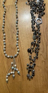 2 Vintage beaded necklaces. One in Sterling silver. Beautiful! - Picture 1 of 3