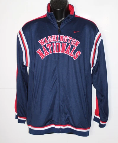 Nike Washington Nationals MLB Men's Size XL Blue Full Zip Field Track Jacket Cover