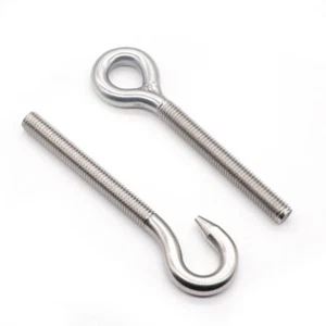 Screw Hooks / Screw Eyes Stainless Steel  304 Large & Small Loop Cup M4M5M6M8M10 - Picture 1 of 5