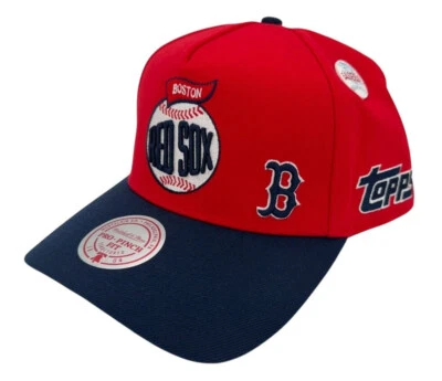 Mitchell & Ness x Topps Boston Red Sox Red Pro Pinch Snapback Hat with Pin - Image 1 of 4
