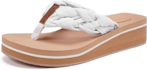 Women's Braided Arch Support Flip Flop Soft Cushion Yoga Foam Beach Thong Sandal - Picture 1 of 6