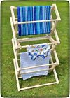 37½" Amish Drying Rack - Collapsible Solid Wood Laundry Clothes Hanger Usa Made