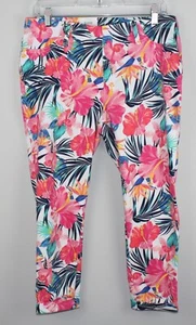 TIME AND TRU Damen Floral Denim Pull-On Capri Jegging Hose L (12-14) Stretch - Bild 1 von 7