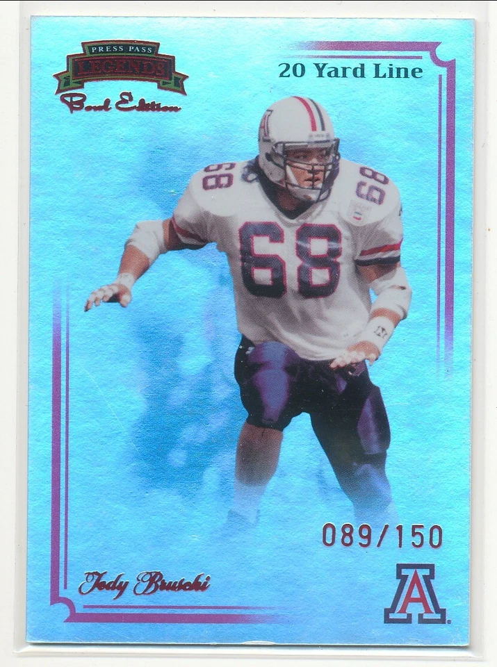 2008 Press Pass Legends Bowl Edition Tedy Bruschi 20 Yard Line Red 089/150 - Image 1 of 1