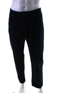 Calvin Klein Mens Slim Fit Straight Leg Pants Navy Blue Black Cotton Size 34 - Picture 1 of 7