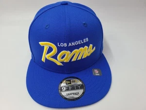 Los Angeles Rams Script New Era 9Fifty Snapback Hat Cap Men NFL Football Blue - Picture 1 of 12