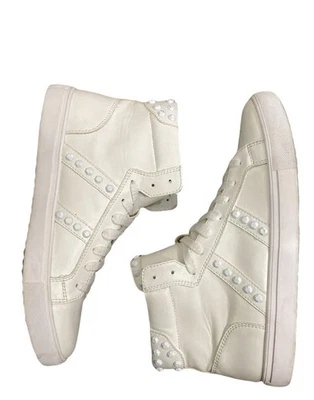 Steve Madden Tenis Blanco Alto Top Remachado Con Cordones Skateboard Hombres 11 Zapato Foto 1 de 4