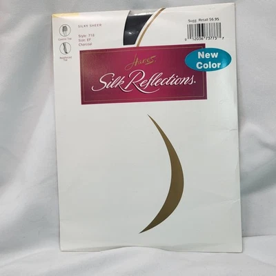 Pantimedias Hanes Silk Reflections Control Top Carbón Estilo 718 Talla E-F Foto 1 de 4