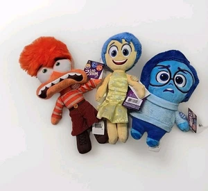 Lote de 3 Peluches Disney Store Pixar Inside Out Ansiedad Tristeza Alegría 10-12" - Imagen 1 de 5