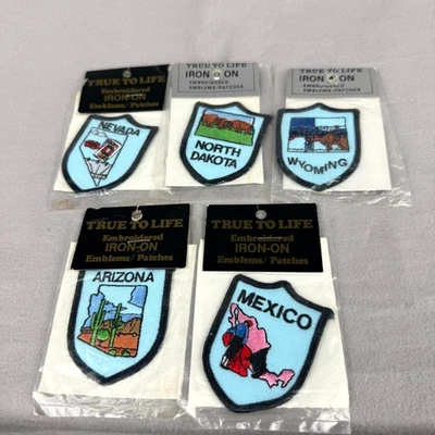 Mafco True To Life Embroidered Iron-on Emblem Patches States Mexico Lot of 5 - Image 1 of 4