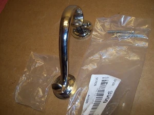 ¡Nuevo! Llamador de puerta de latón rizado herrajes exclusivos 6,2"X1,9", níquel pulido - Imagen 1 de 2