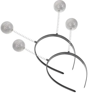 2 Piezas Diademas Bola Brillo Plata Cabeza Bola Boppers Portátil Ligero - Imagen 1 de 12