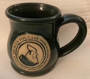 Deneen Pottery Mug Another Broken Egg Cafe Coffee 10 Oz Dark Green 2021 - Picture 1 of 4