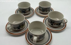 Juego de 5 tazas/platillos de té florales Goebel de colección Oeslauer Manufaktur Alemania raros - Imagen 1 de 10