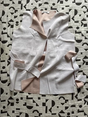 Jil Sander Tunic Top White And Pale Pink Cotton Viscose Knit Size 36 - Image 1 of 4