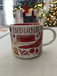 Taza de café Starbucks Indiana Been There Series Across The Globe 14 oz 2022 - Imagen 1 de 5