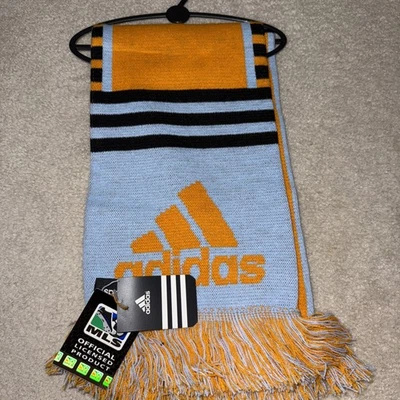 Nuevo con etiquetas Adidas Houston Dynamo University Team bufanda tejida invierno equipo para aficionados hecho en Reino Unido Foto 1 de 4