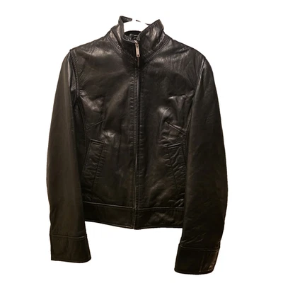 Banana Republic винтажный кожаный Bomber куртка Y2K мотоциклиста женщин маленький - Изображение 1 из 4