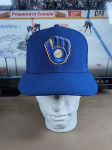 NEW ERA 59Fifty MILWAUKEE BREWERS OFFICIAL ON FIELD FITTED HAT SIZE 7 3/8 - Picture 1 of 8