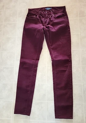 Pantalones de pana Lauren Ralph Lauren para mujer 26 borgoña informales frente plano Foto 1 de 3