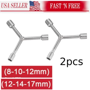 2pcs Y Type 3 Way Hex Socket Wrench 8mm 10mm 12mm 14mm 17mm Repair Spanner Tool - Picture 1 of 16