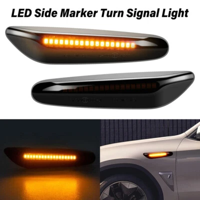 Frecce Laterali Led adatte per BMW Serie 1 3 E90 E91 E92 E93 E46 Serie 5 E60 NERE - Immagine 1 di 4