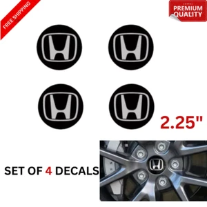 (4) Logo Sticker Wheel Center Caps Decal For Honda CIVIC ACCORD CRV Vtec Si - Picture 1 of 3