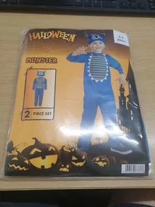 Kids Halloween MONSTER Costume - 2 Piece Set 2-4 Years JUST £6.49 FREE POST - Picture 1 of 12