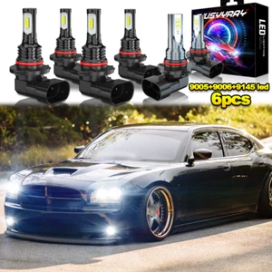 Faro LED adecuado para Dodge Charger 2006 2007 2008 2009 6x 6000 k alto/lo + luces antiniebla - Imagen 1 de 12