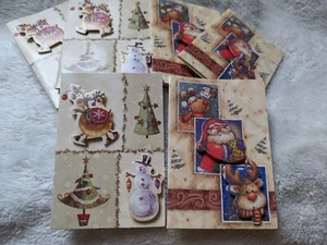 süße Geschenkanhänger 3D,  Doppelkarten m. Kordel - Weihnachtsmann, Schneemann - Picture 1 of 8