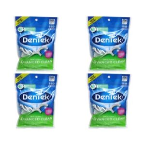 4 Pack Dentek Triple Clean Floss Picks Mouthwash Blast 150Ea Packaging May Vary