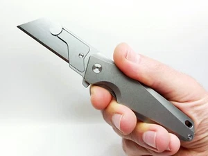 Titanium Replaceable Razor Utility Blade Pocket Knife FrameLock Ball Bearing EDC - Picture 1 of 10