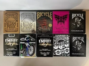 Lot 10 Bicycle Playing Cards Open+Sealed Collectible Steam Punk Hidden Guardians - Picture 1 of 19