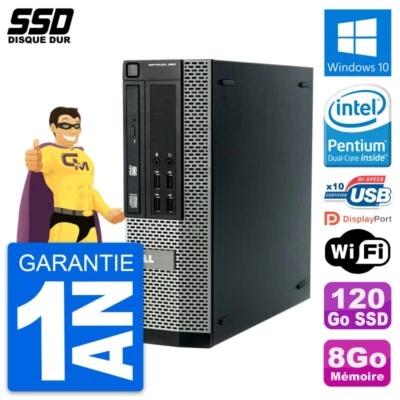 PC Dell OptiPlex 990 SFF Intel Pentium G840 RAM 8GB SSD 120GB Windows 10 Wifi - Immagine 1 di 3
