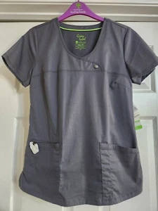 Healing Hands Women's Scrub Top Green Label Angie Top Pewter SZ XS Nursing Medic - Picture 1 of 5