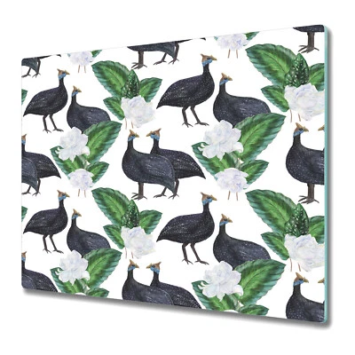 Vidrio Inducción Cerámica Placa Cubierta Acuarela Guinea Aves Negro y Verde 60x52 Foto 1 de 4