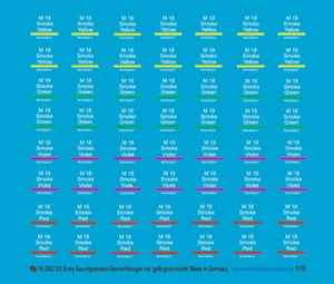 Peddinghaus-Decals 1:16 3682 US Army Rauchgranaten Beschriftungen rot-gelb-grün-