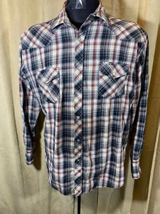 Herren Wrangler Western Hemd XL Mehrfarbig Kariert L/S Kinderbett Flanell Druckknöpfe Rodeo - Bild 1 von 6