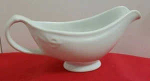 U.S.Q.M.C. SHENANGO CINA Ristorante Ware Gravy Boat Bianco Ironstone 10" Lungo - Foto 1 di 6
