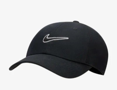Nike Club Unstructured Swoosh Logo Cap Mens Black Size S/M, M/L, L/XL Casual Hat - Image 1 of 2