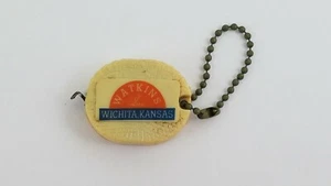 Older Vtg WATKINS Wichita Kansas Advertising 30" Tape Rule FOB Keychain FOB  H5 - Picture 1 of 9