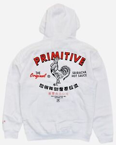 Primitive Skate Men's X Huy Fong OG Sriracha Hot Sauce White Hoodie Sweatshirt